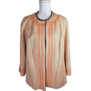 Focus 2000 ~Woman Plus Size 18W~ Melon/Ivory Blazer Business Career Wear NWOT.